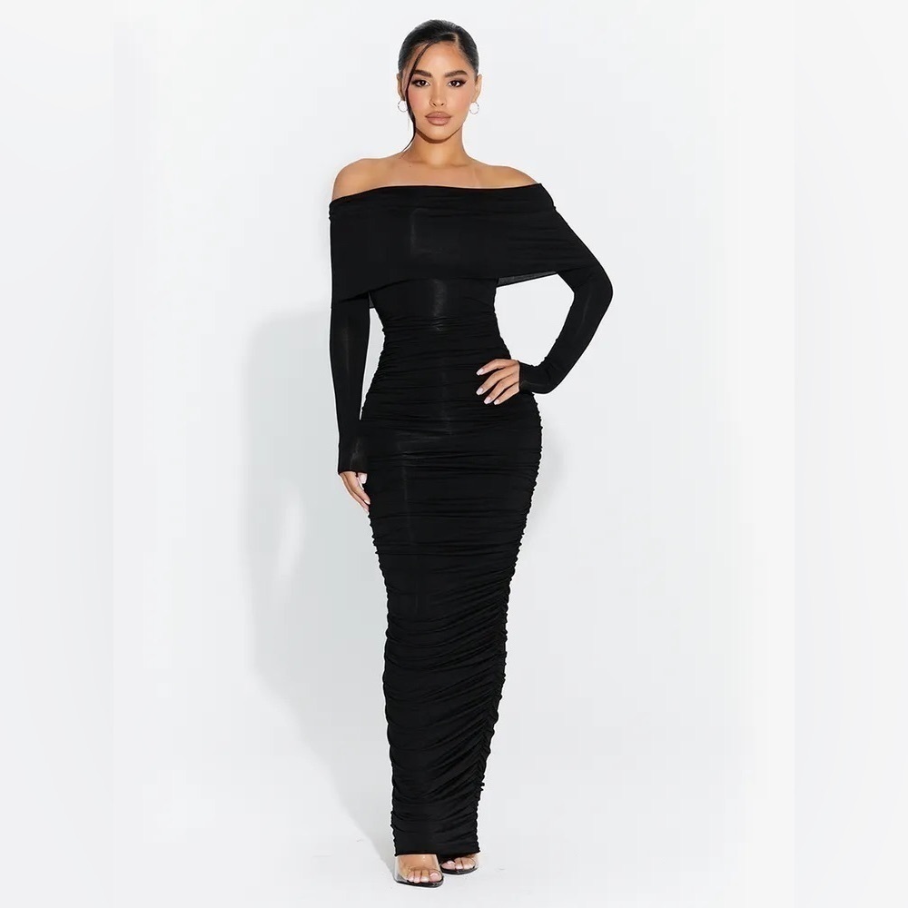 NEW Naked Wardrobe Ruched Energy Stretch Maxi Ankle High Rise Modal Skirt